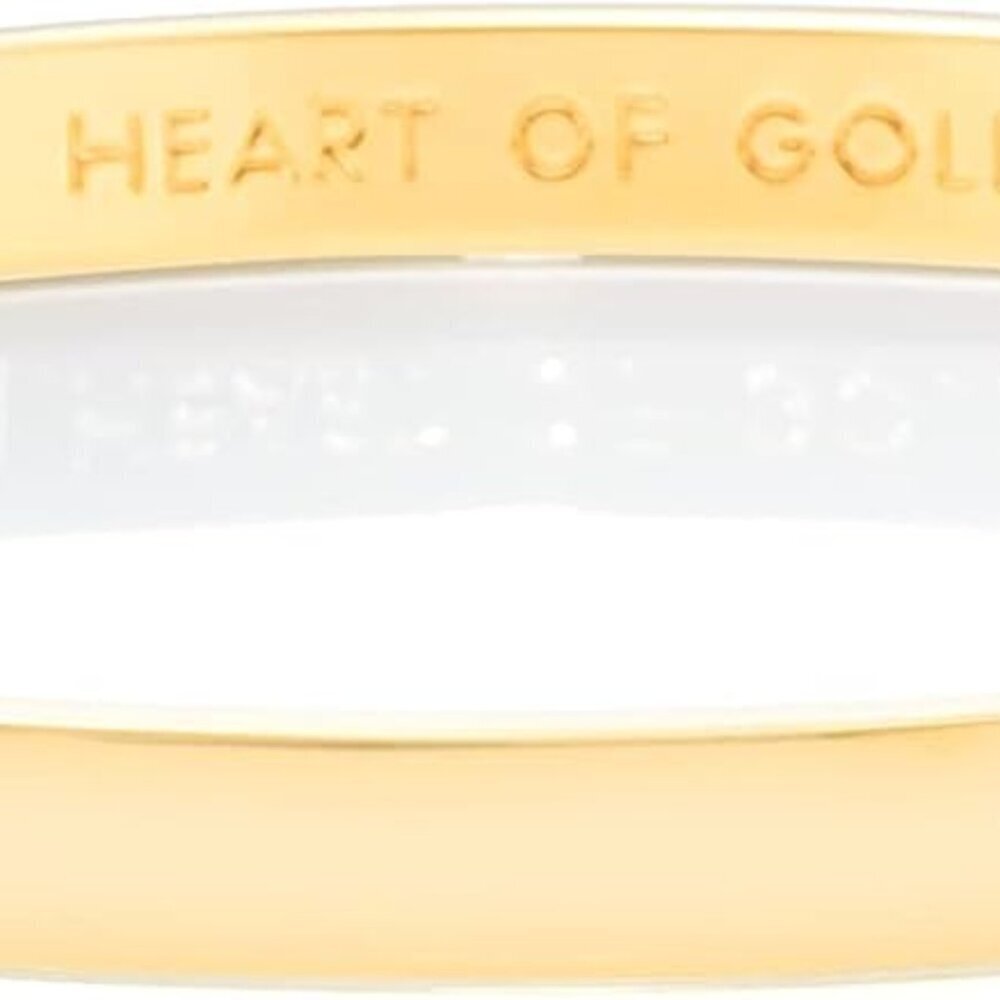 Women's Gold-Tone Bangle 7.75 Inch Minimalist Engraved Heart of Gold Jewelry
